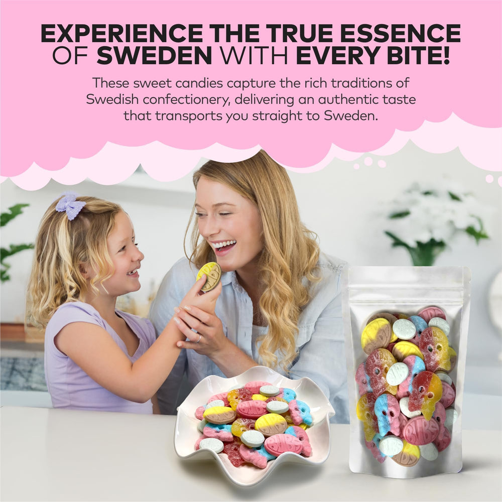 Scandylicious Bubs Swedish Candy Mix—resealable bag preserves freshness for later.
