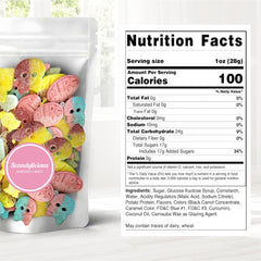 Scandylicious Bubs Swedish Candy Mix skull gummies with tangy flavor for parties