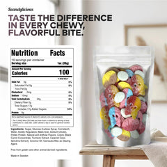 Scandylicious Bubs Sour Dizzy Skulls—tangy, chewy skulls ideal for sharing.