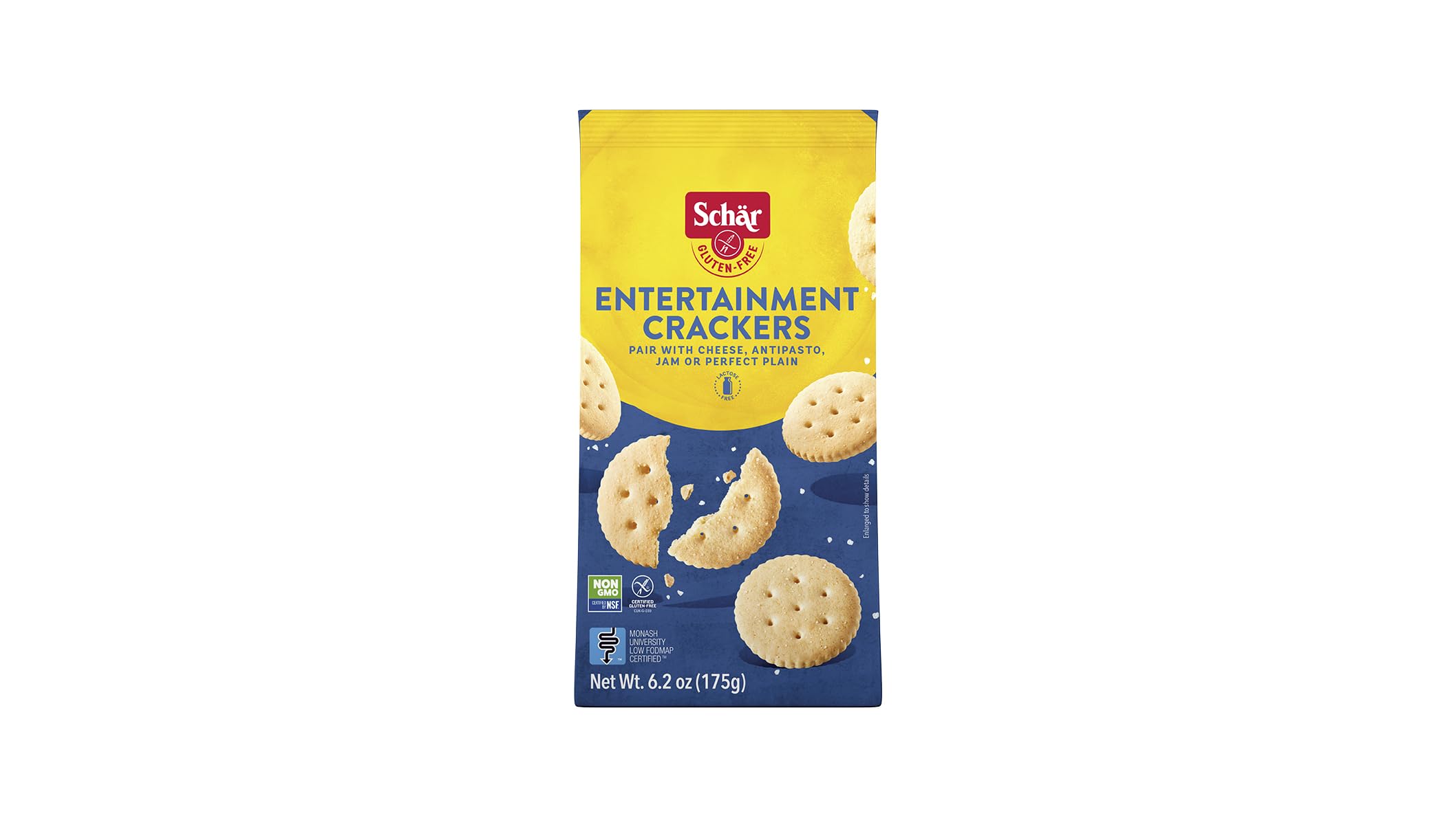 Schar Entertainment Cracker 5-Pack served with cheese and meats on a stylish board.