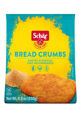 Schär gluten-free bread crumbs packaging shown for gluten-free cooking