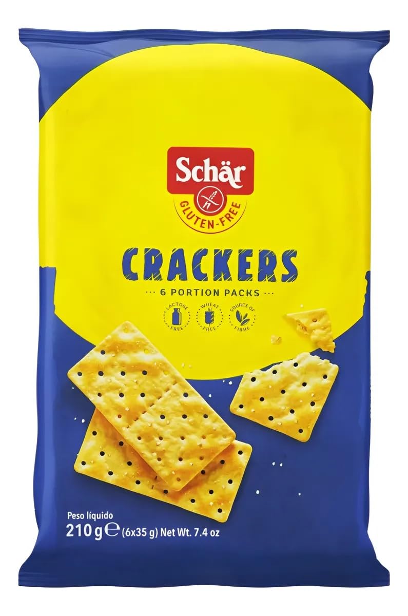 Schär gluten-free crackers on a plate for quick snacking