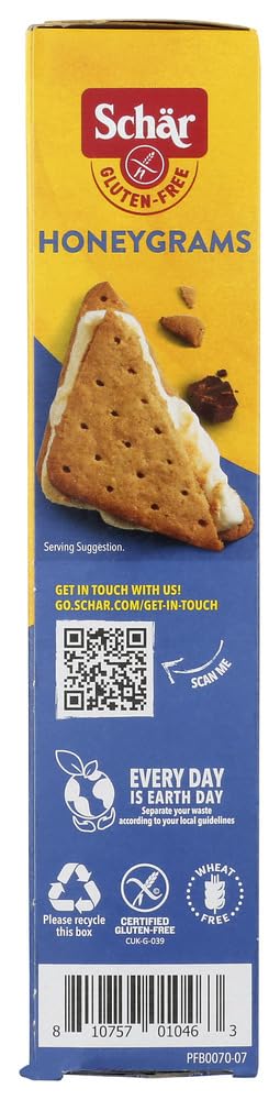 Schar Honeygrams smore setup suggests tasty pairing for camping or dessert.