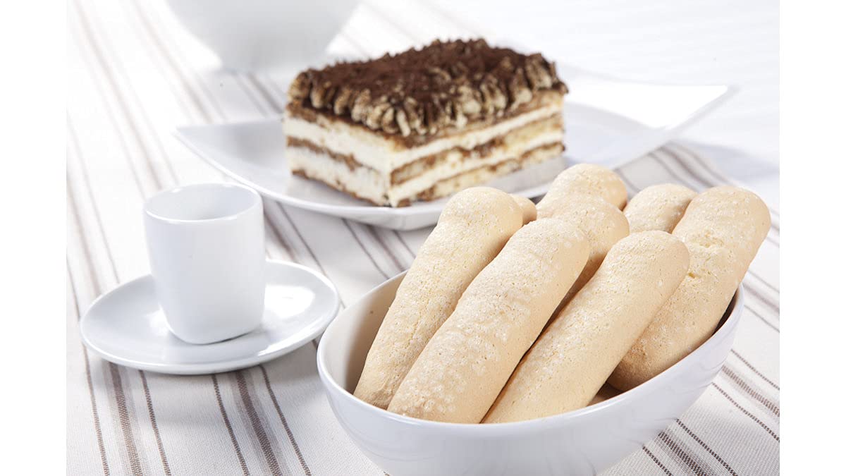 Schar Lady Fingers served on a plate with coffee, great for dessert or tea time.