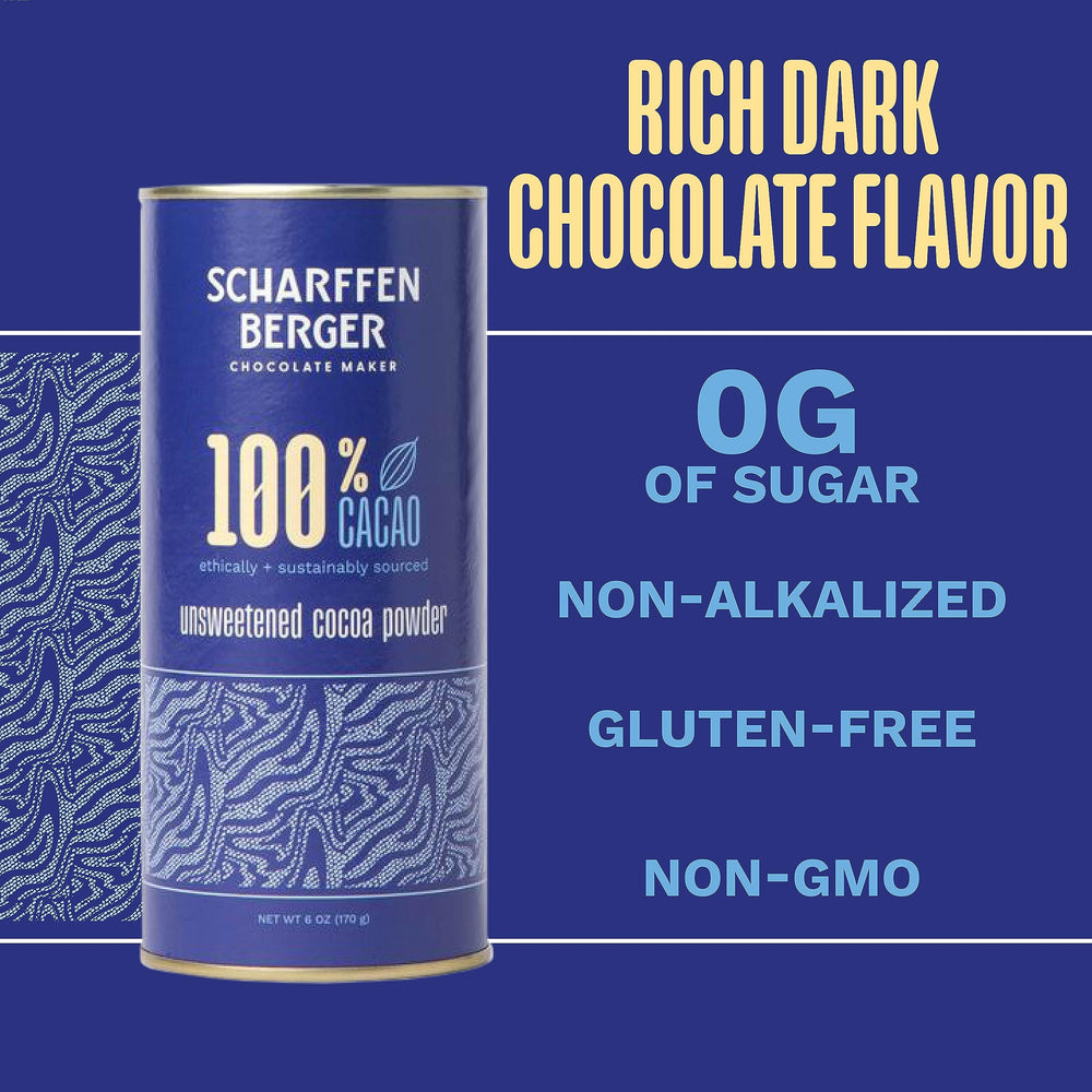 Scharffen Berger cocoa powder in a baking setup for versatile recipes