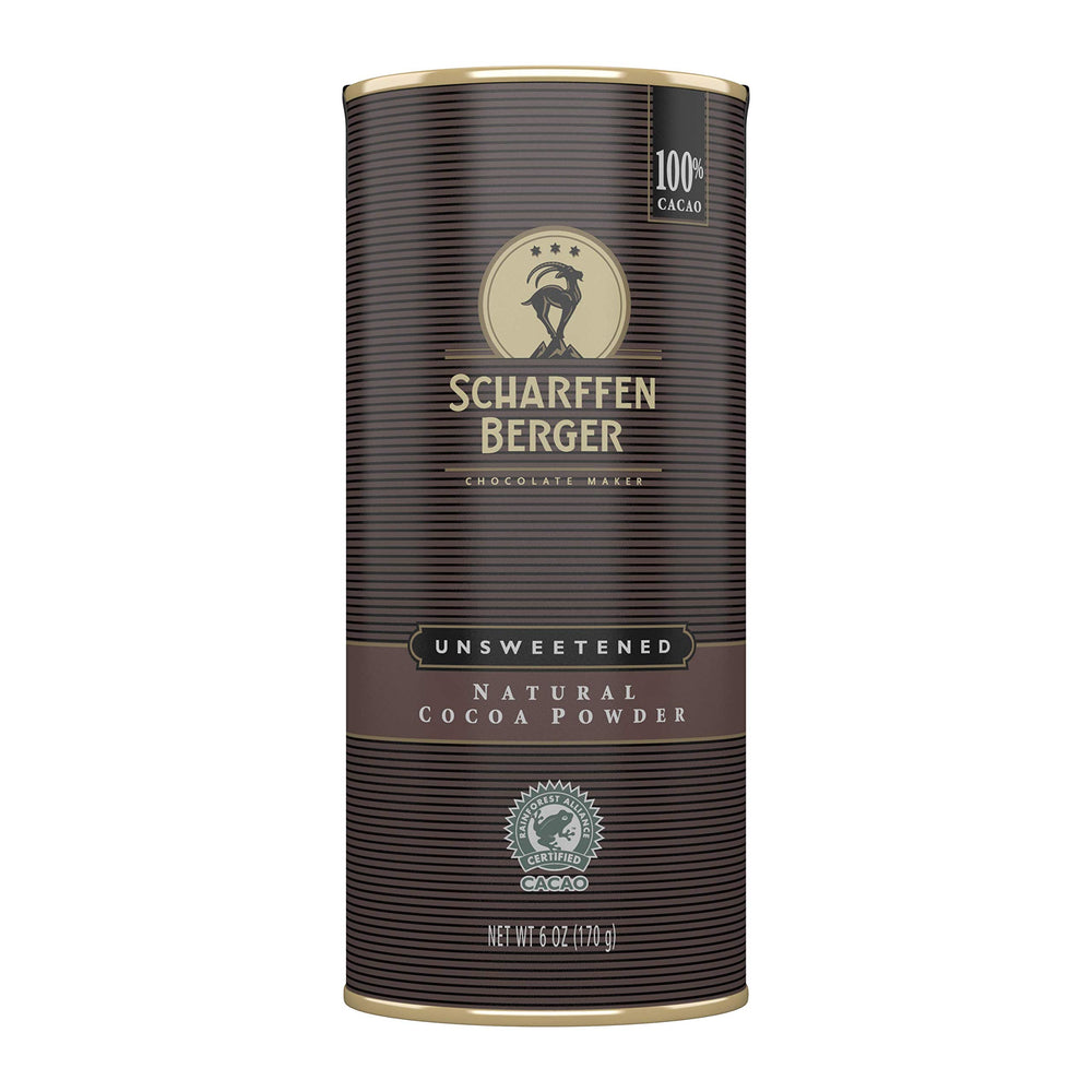 Scharffen Berger natural unsweetened cocoa powder canister for baking