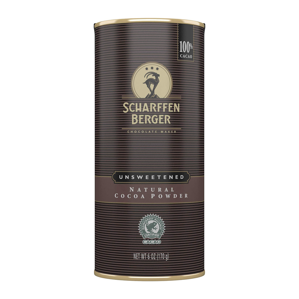 Scharffen Berger natural unsweetened cocoa powder canister for baking