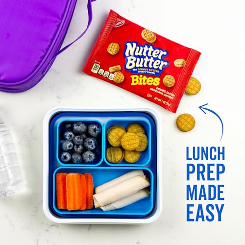 School lunch bag filled with a variety Nabisco snacks