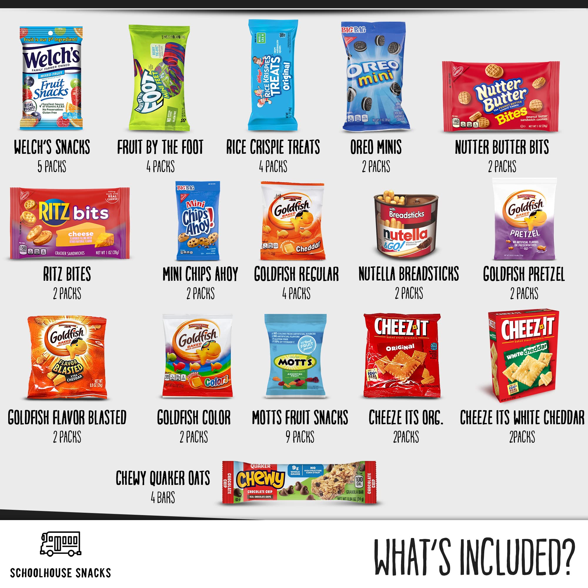 Schoolhouse Snacks American cracker and cookie assortment for tasty on-the-go lunches.