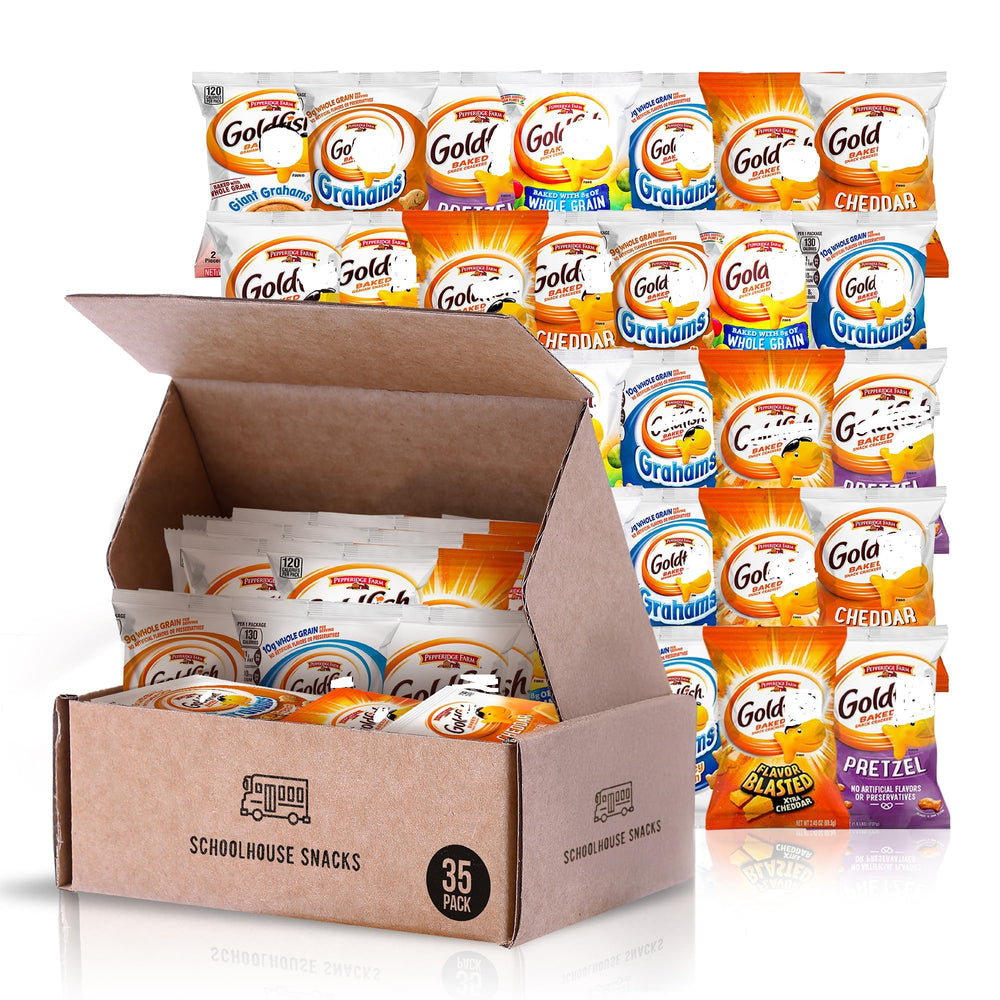 Schoolhouse Snacks Goldfish variety pack collection ready-to-go servings for lunchboxes