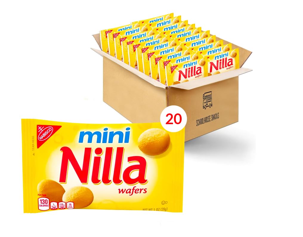 Schoolhouse Snacks mini Nilla Wafers 20-pack, ideal for on-the-go snacking
