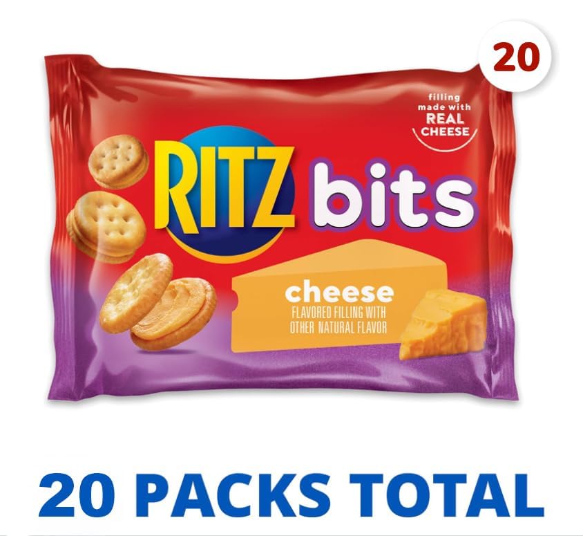 Ritz Bits Cheddar cracker inside image showing cheese filling
