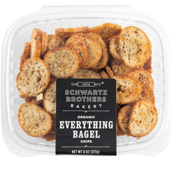 Schwartz Brothers Bakery Everything Bagel Chips NY Style hero, crisp snack for on-the-go flavor.