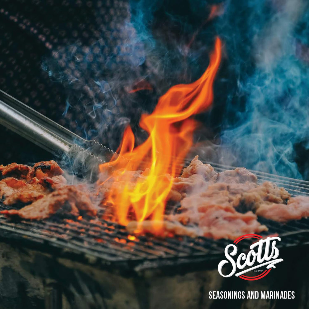 Scotts Santa Maria Seasoning sprinkled on grilled steak