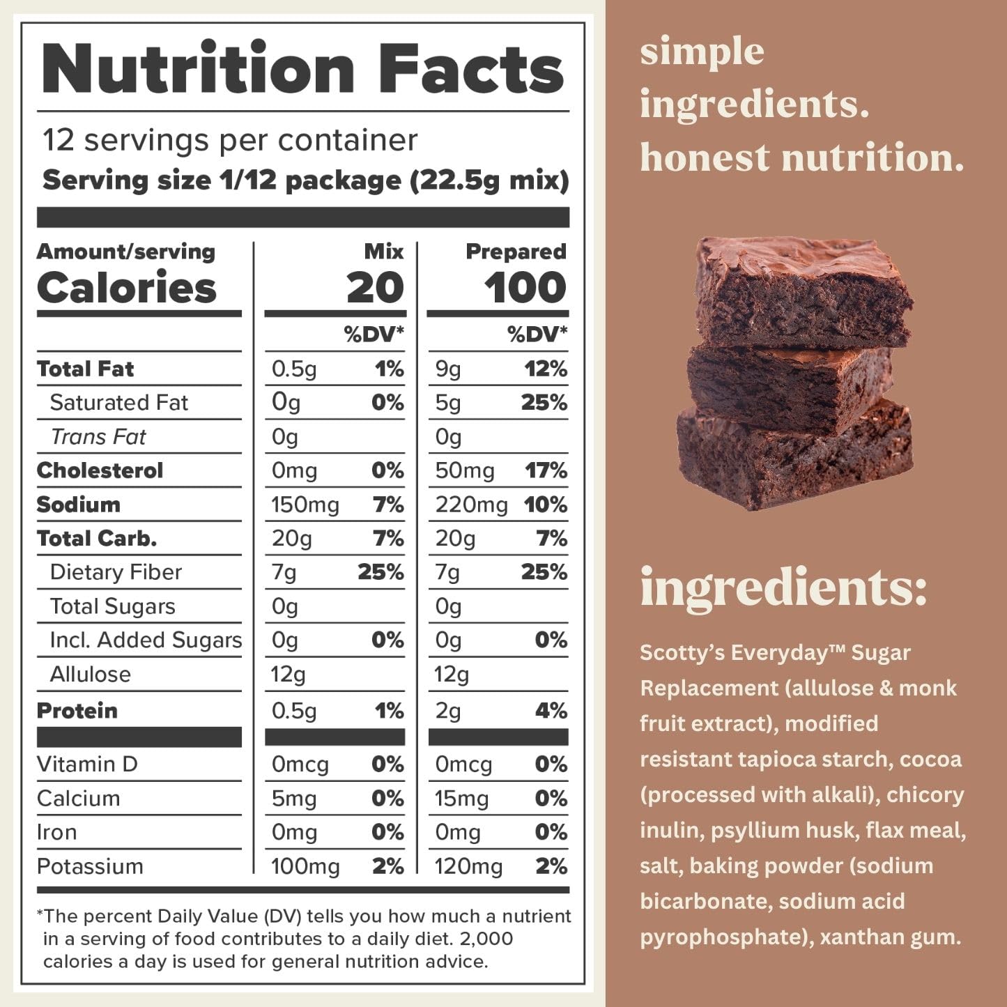 Scotty's Everyday Keto Brownie mix dry ingredients ready to mix for a gluten-free, low-carb dessert.