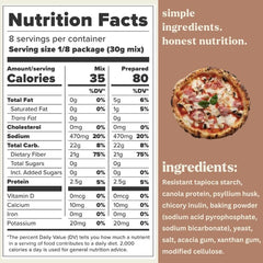 Scotty's Everyday Keto Pizza Crust Mix ingredient close-up reveals gluten-free and nut-free formula