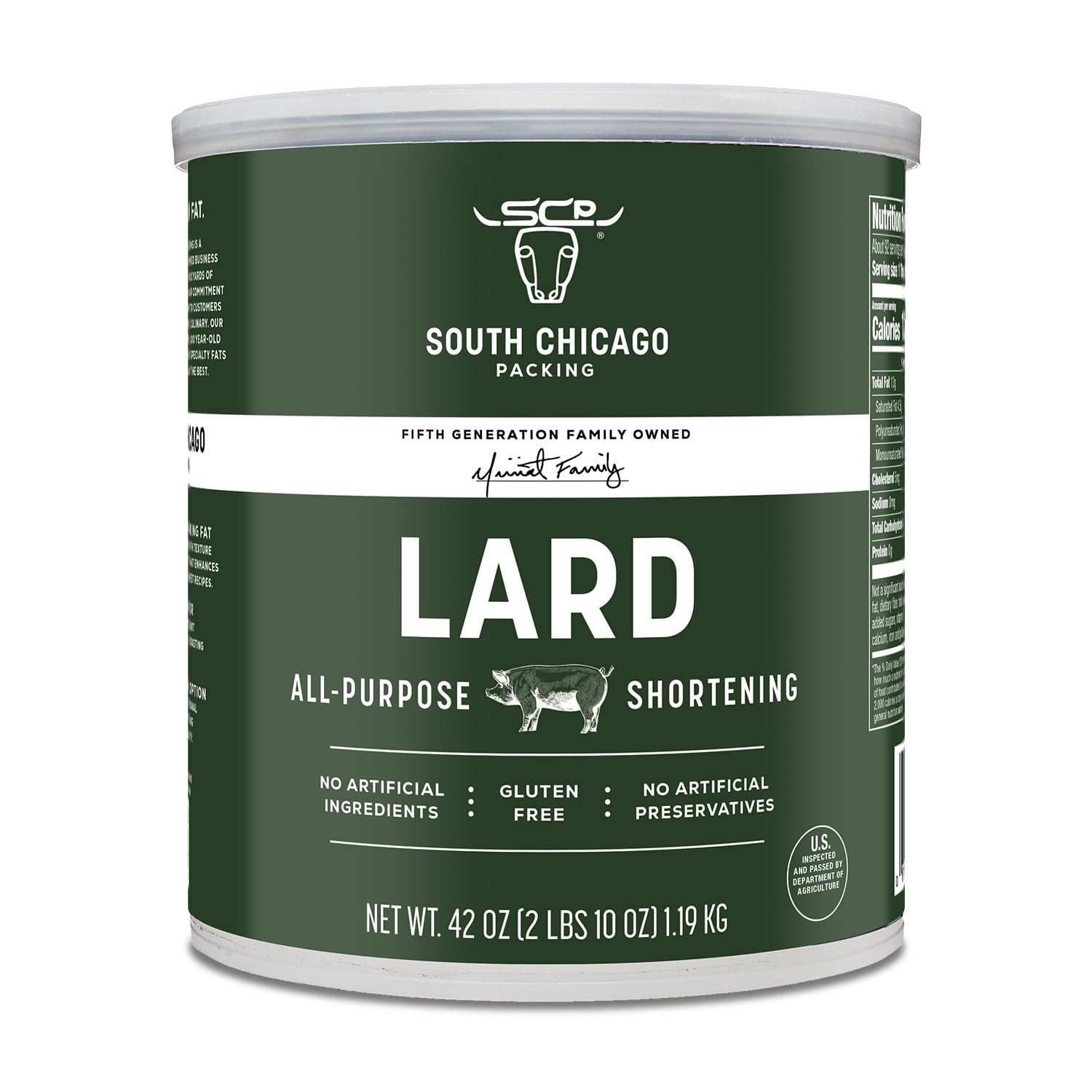 SCP lard shortening 42oz can for rich baking and frying.