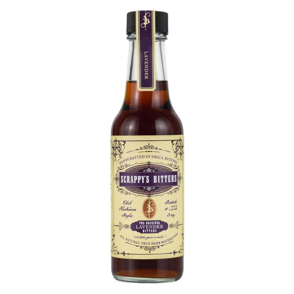 Scrappy's Lavender Bitters bottle front view for flavor