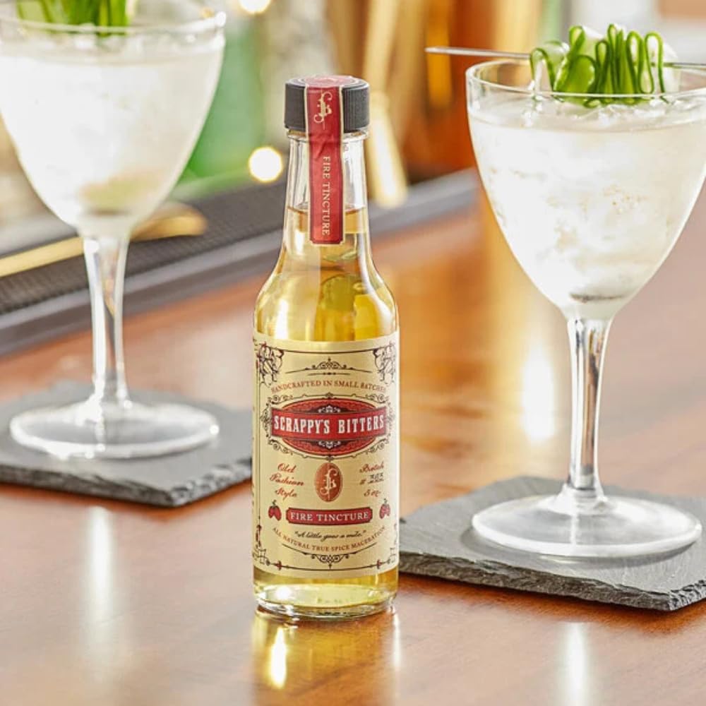 Packaging box of Scrappy's Fire Tincture showcases small-batch care.