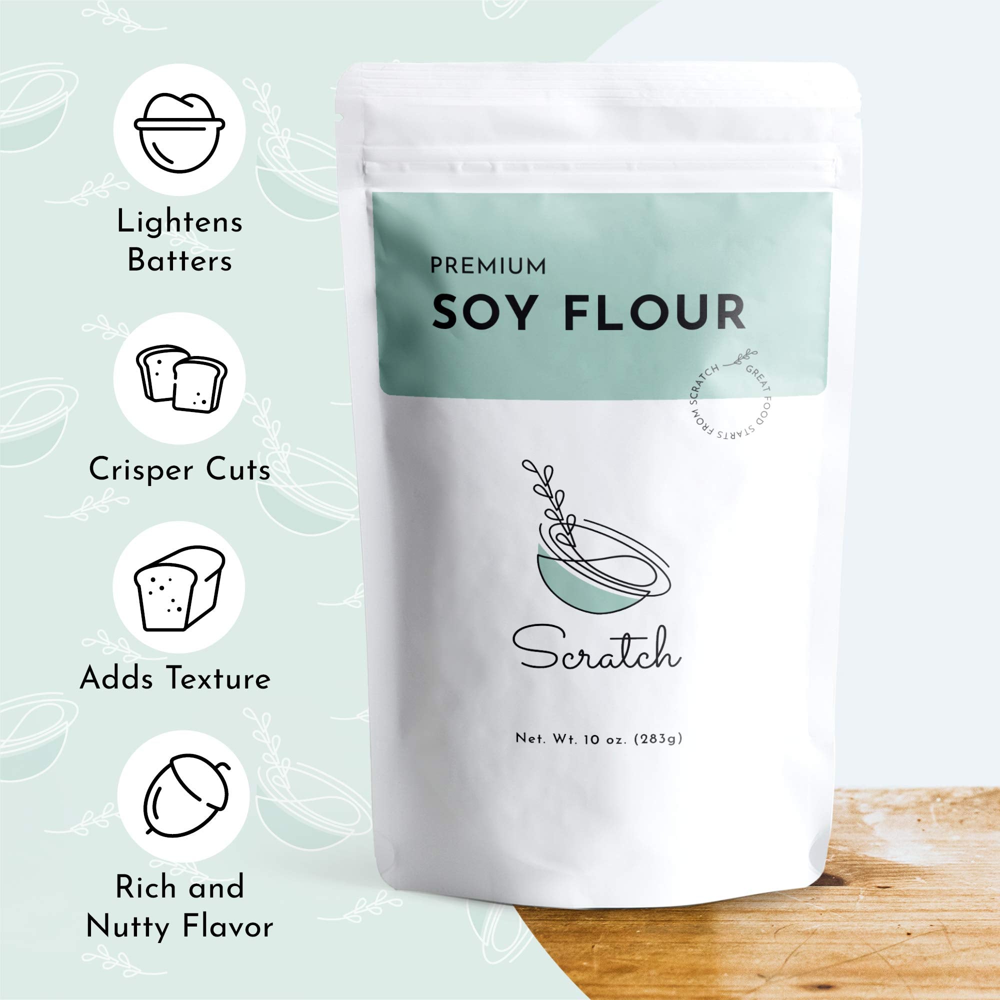 Scratch Premium Defatted Soybean Flour promotes crisp-edges in cookies and pastries
