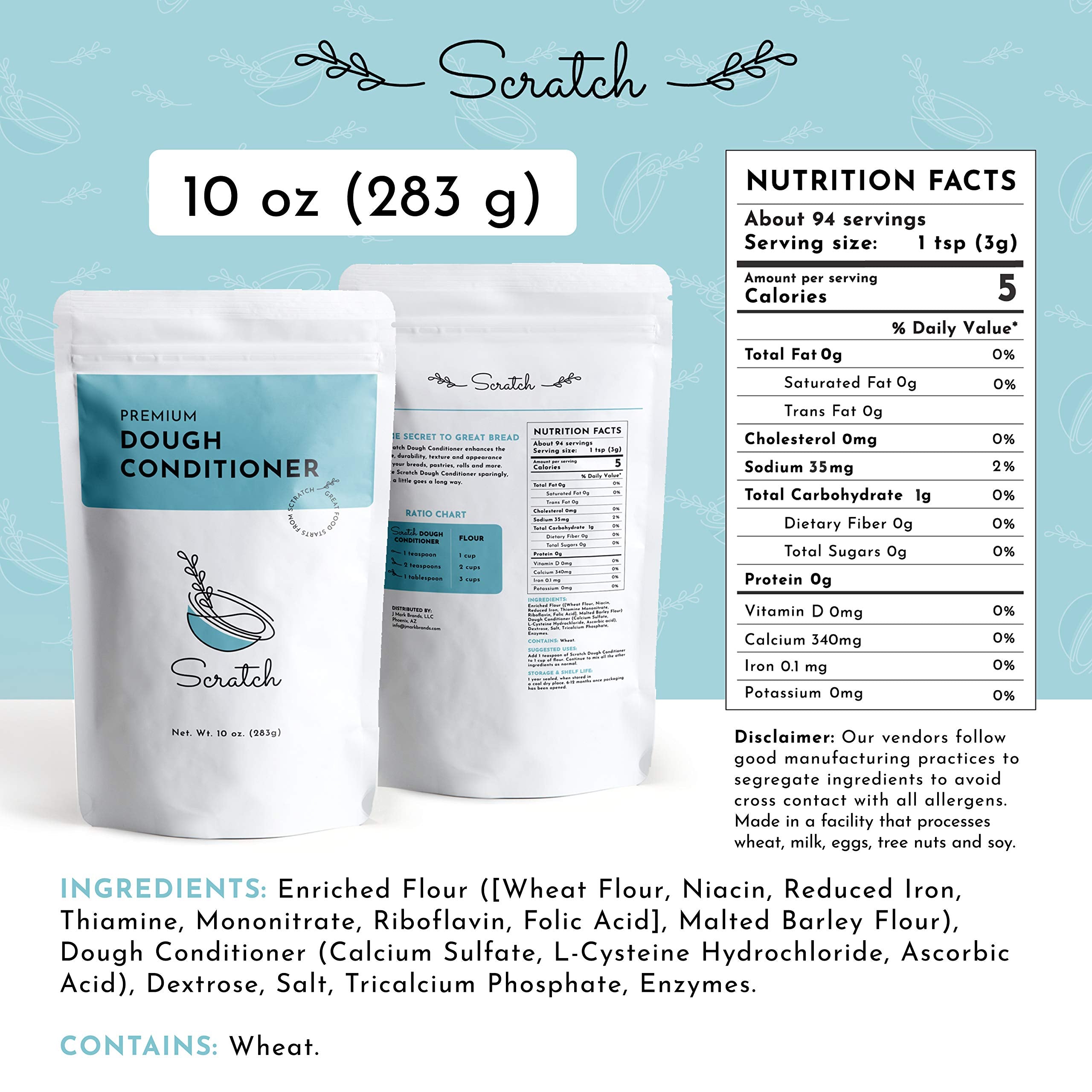 Scratch Premium Dough Conditioner - all-flours focus helps versatile bread recipes with consistent texture.