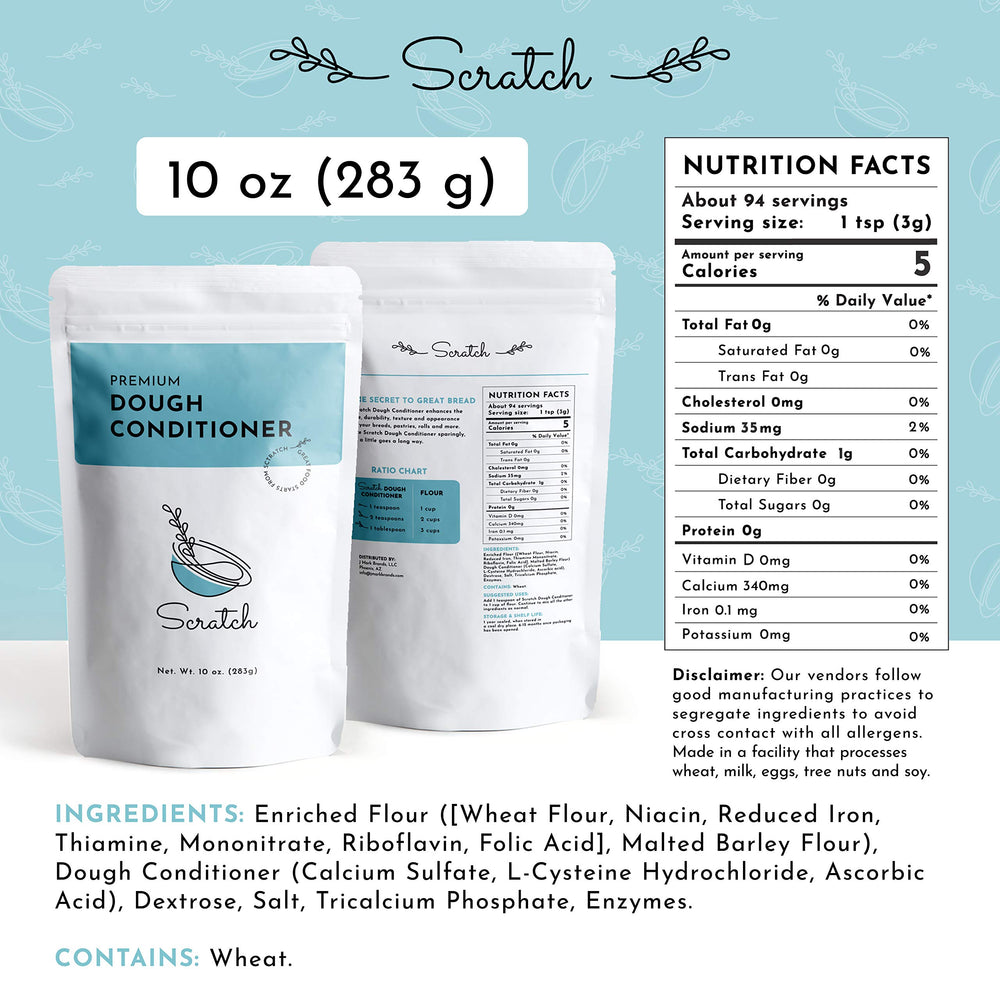 Scratch Premium Dough Conditioner - all-flours focus helps versatile bread recipes with consistent texture.