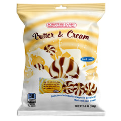 Scripture Candy butter-cream hard candy bag with 25 pieces, ideal for gatherings.