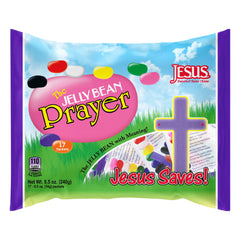 Scripture Candy jelly bean prayer bag front highlights colorful Easter candy for sharing.