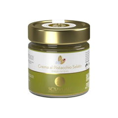 Scyavuru Salty Pistachio Cream jar highlights premium Sicilian pistachios, ideal as a spread or dessert filling