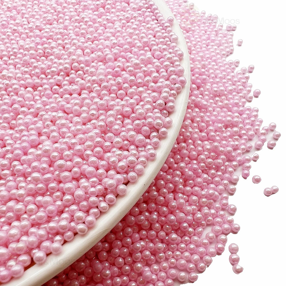 SE SI&MOOS cake decorating sprinkles 2mm pink pearls for desserts.