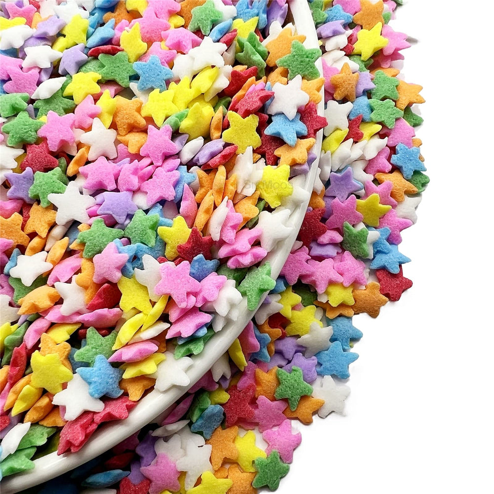 SE SI&MOOS Rainbow Star Sprinkles bottle front for vibrant cake decorations.