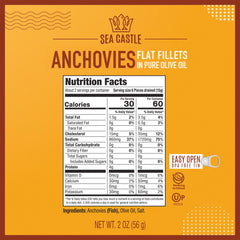 Sea Castle flat fillets closeup, savory meaty texture for salads