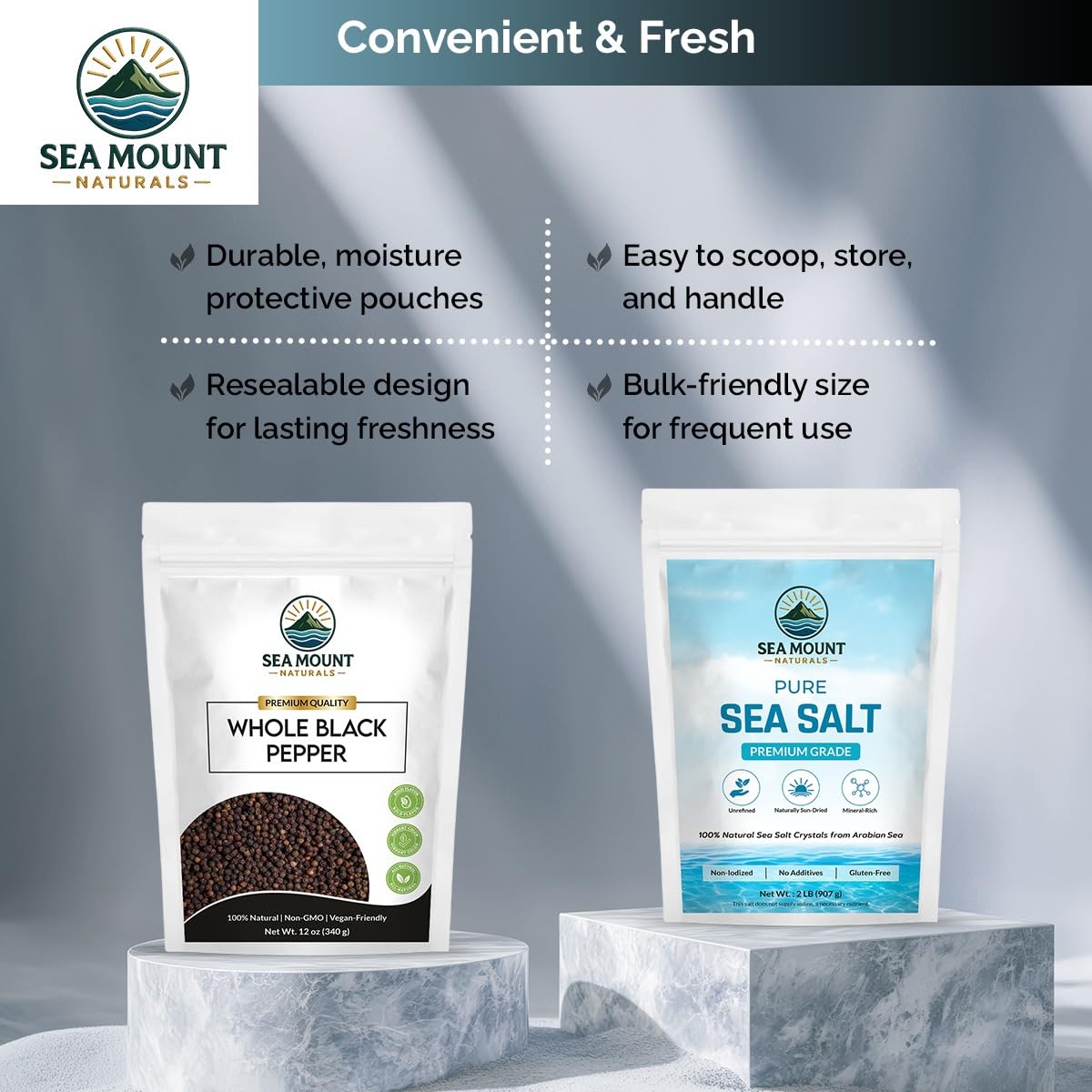 Sea Mount Naturals grinder refill compatible with most mills.