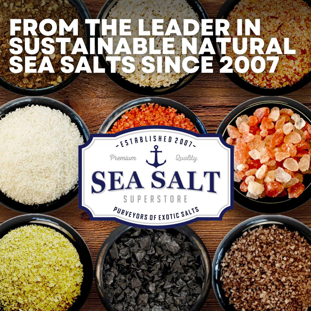 Sea Salt Superstore 5 lb bag ready for long-term storage and seasoning.