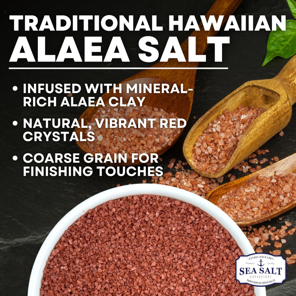 Sea Salt Superstore Alaea Red Salt grain detail highlights mineral rich composition