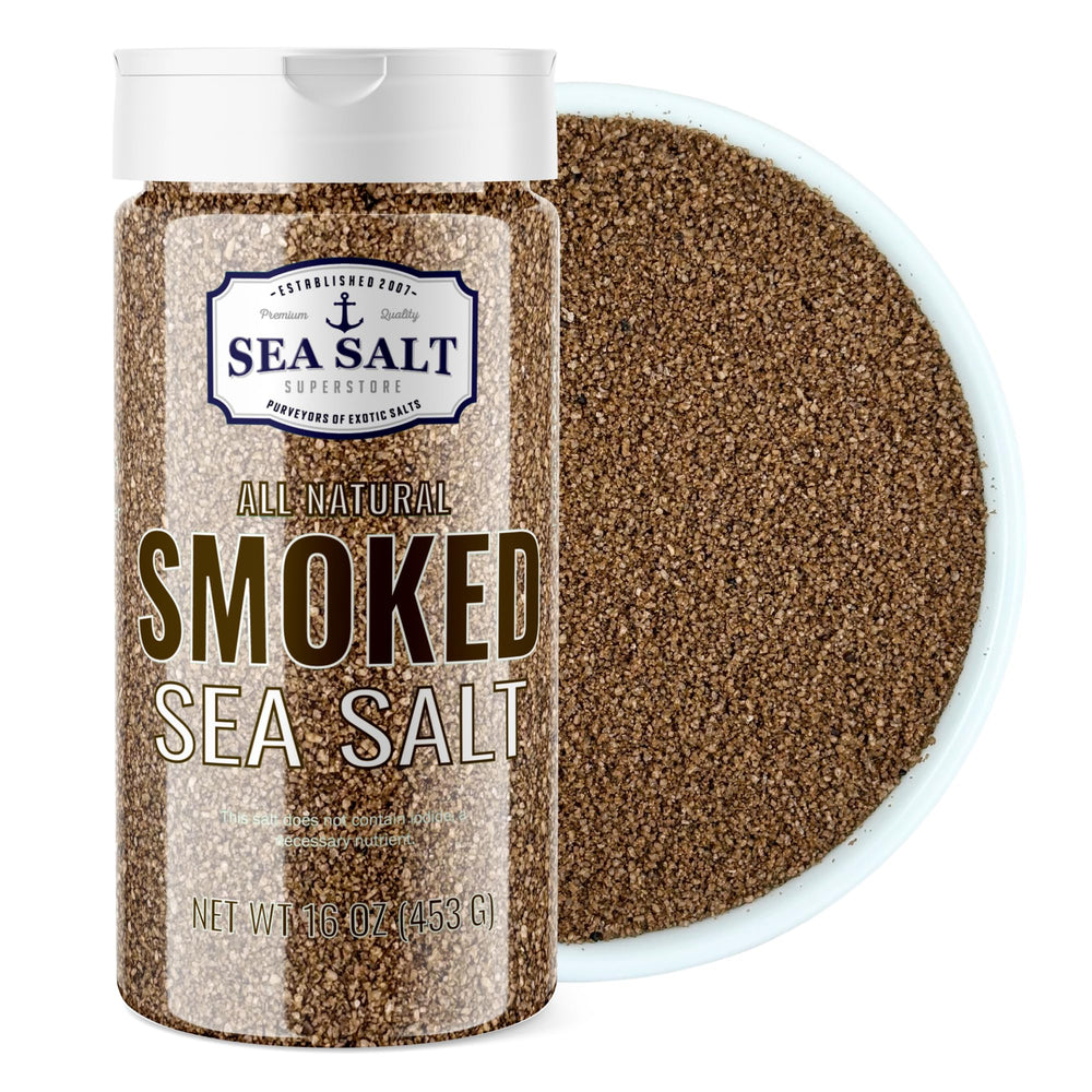 Sea Salt Superstore alderwood smoked sea salt for grilling and finishing dishes.