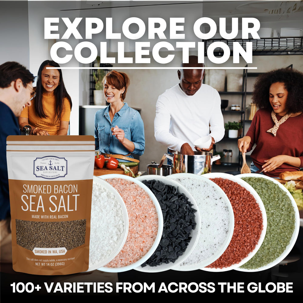 Sea Salt Superstore bacon seasoning eggs and vegetables flavor with natural ingredients.