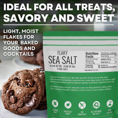 Sea Salt Superstore Baja Fleur de Sel flakes in a resealable 14oz bag.