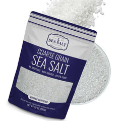 Sea Salt Superstore Baja coarse salt for grinder refills adding depth to dishes.