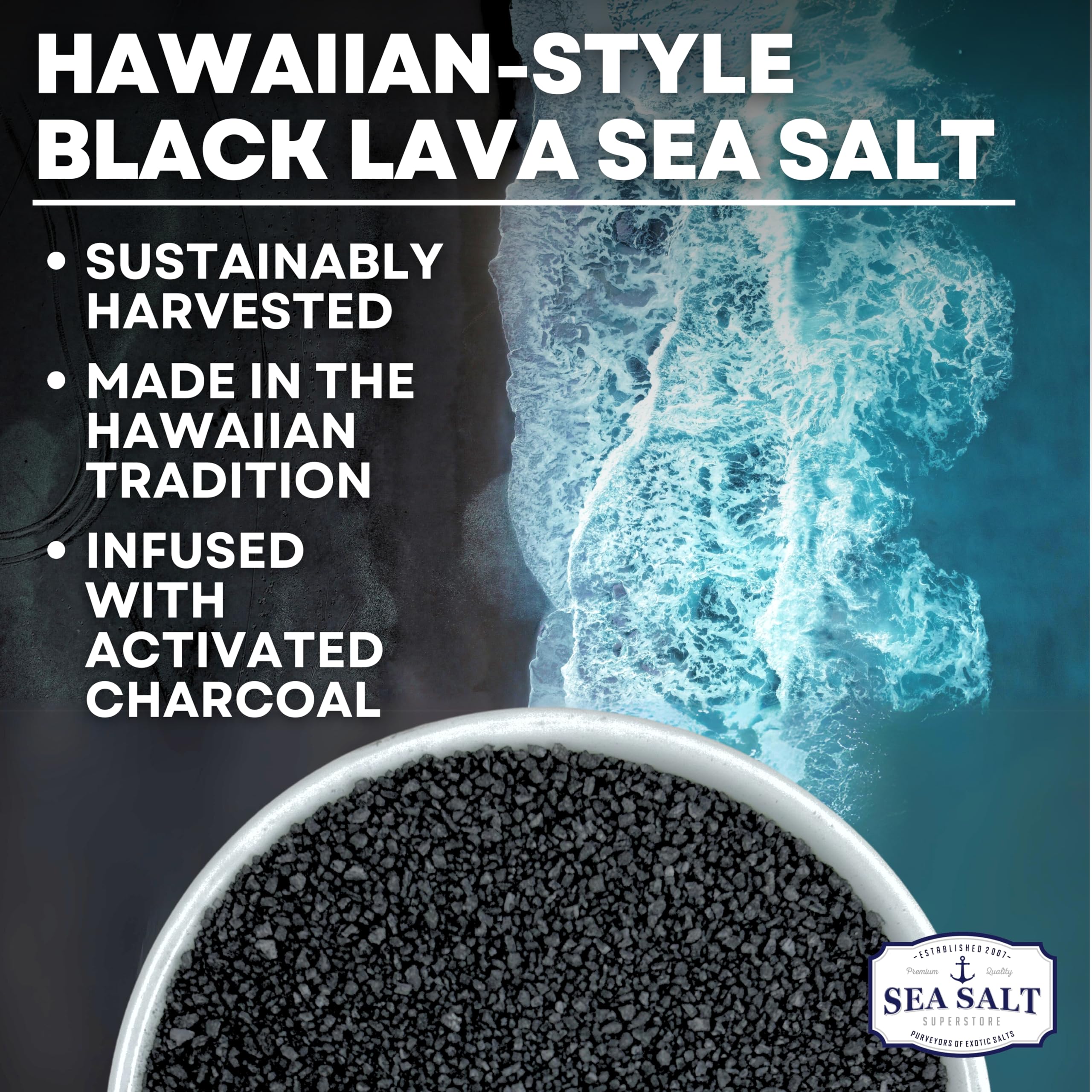 Sea Salt Superstore coarse crystal texture ready for sprinkling.