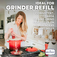 Sea Salt Superstore coarse-grain pour shot for quick seasoning