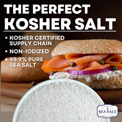 Sea Salt Superstore coarse salt for grinder illustrates easy, controlled seasoning at the table.