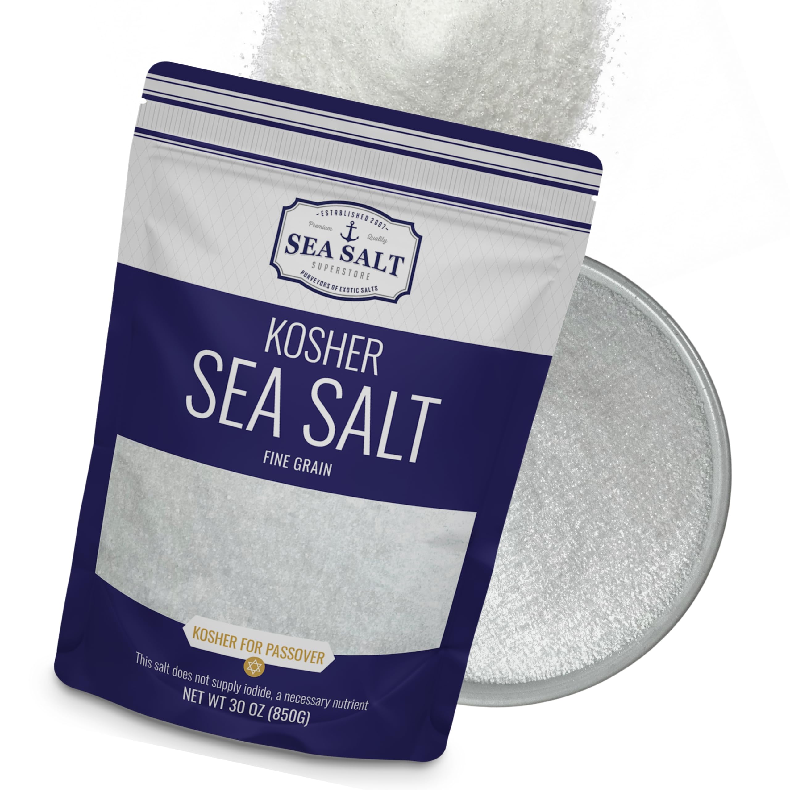 Sea Salt Superstore fine grain kosher salt bag ready for kitchen seasoning