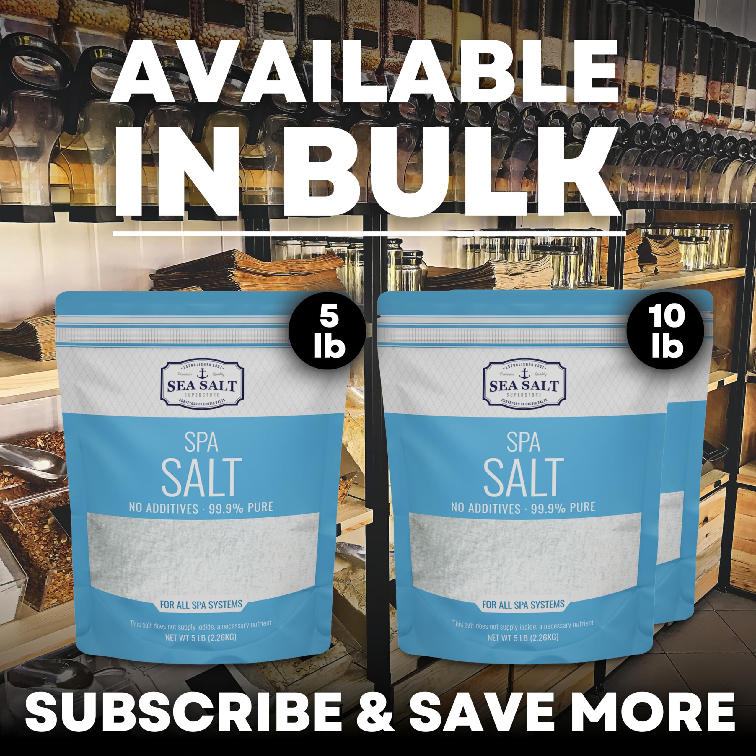 Sea Salt Superstore freshwater spa salt for refreshing soaks.