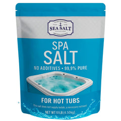 Sea Salt Superstore hot tub salt bag illustrating premium spa salt for easy dosing.