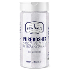 Sea Salt Superstore kosher fine grain non-iodized 1 lb shaker for versatile seasoning