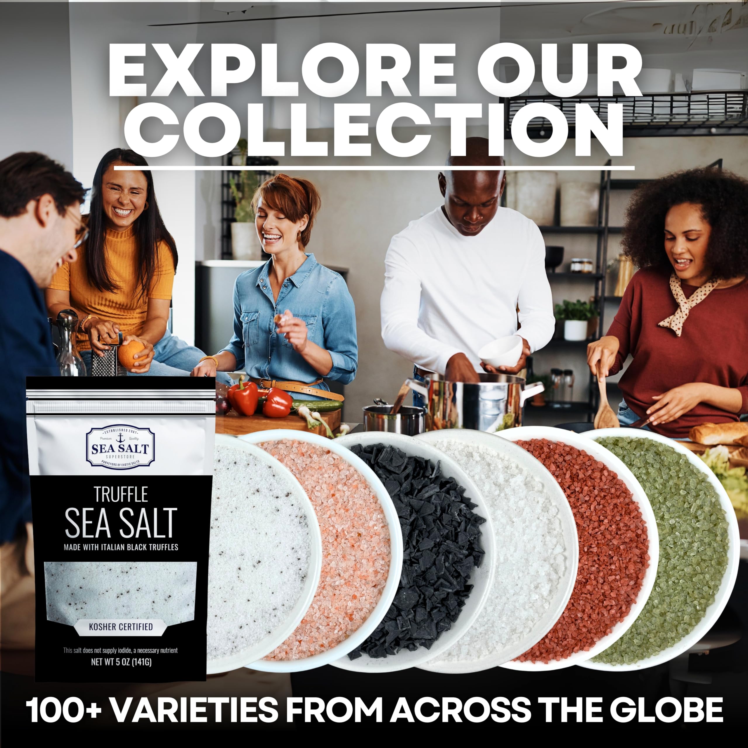 Sea Salt Superstore natural, additives-free grain salt for cooking.