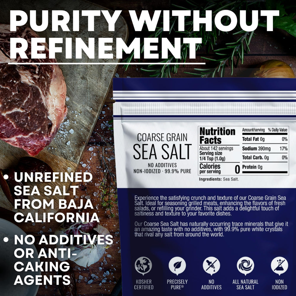 Sea Salt Superstore non-iodized salt grinder refill for consistent seasoning