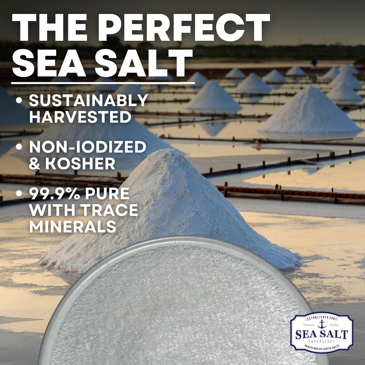 Sea Salt Superstore pure non-iodized salt supports clean, consistent flavor in everyday cooking.