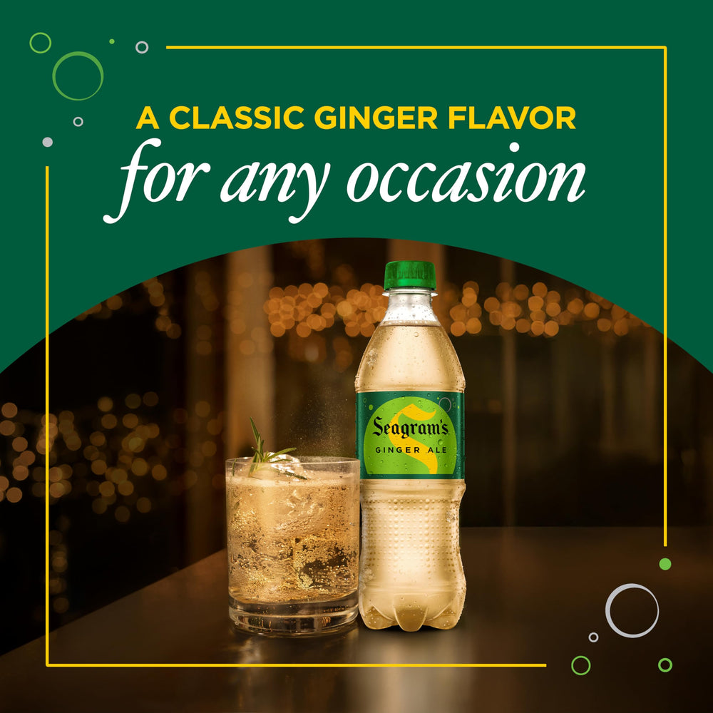 Seagram's Ginger Ale glass with ice—cool, crisp refreshment